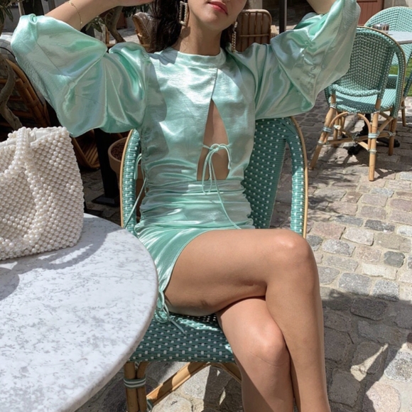 Lennox Mint Mini Backless Dress - Picture 4 of 4